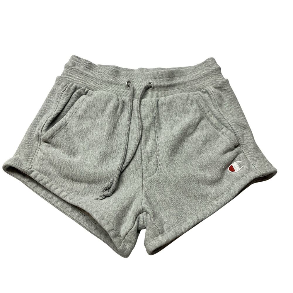 Champion Shorts Drawstring Gray Fleece Shorts Reverse Weave Logo 3” Shorts XS